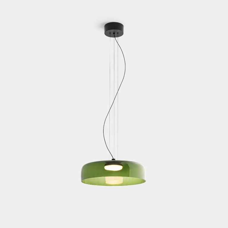 Levels dimmable LED green glass hanging lamp Ø 42cm