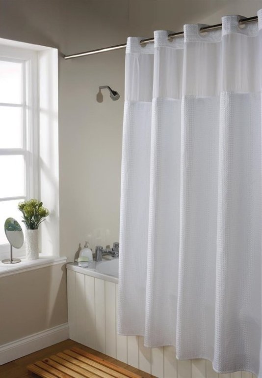 Mitre Luxury white waffle shower curtain 180x180cm