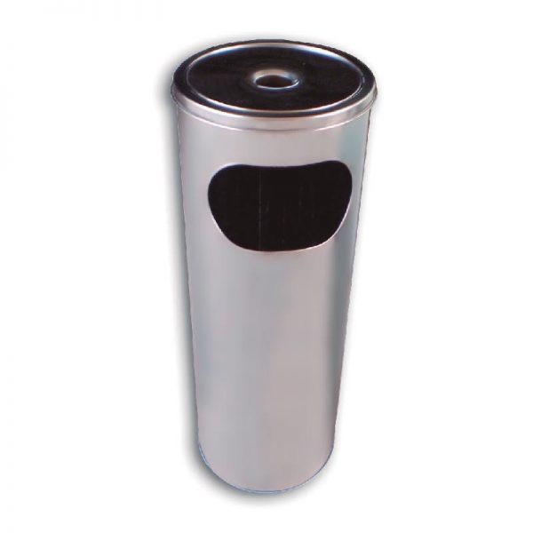 Stainless steel outdoor bin with ashtray 12L
