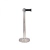 Stainless steel guide post and retractable black strap 2m