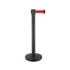 Black steel guide post and red retractable strap 2m